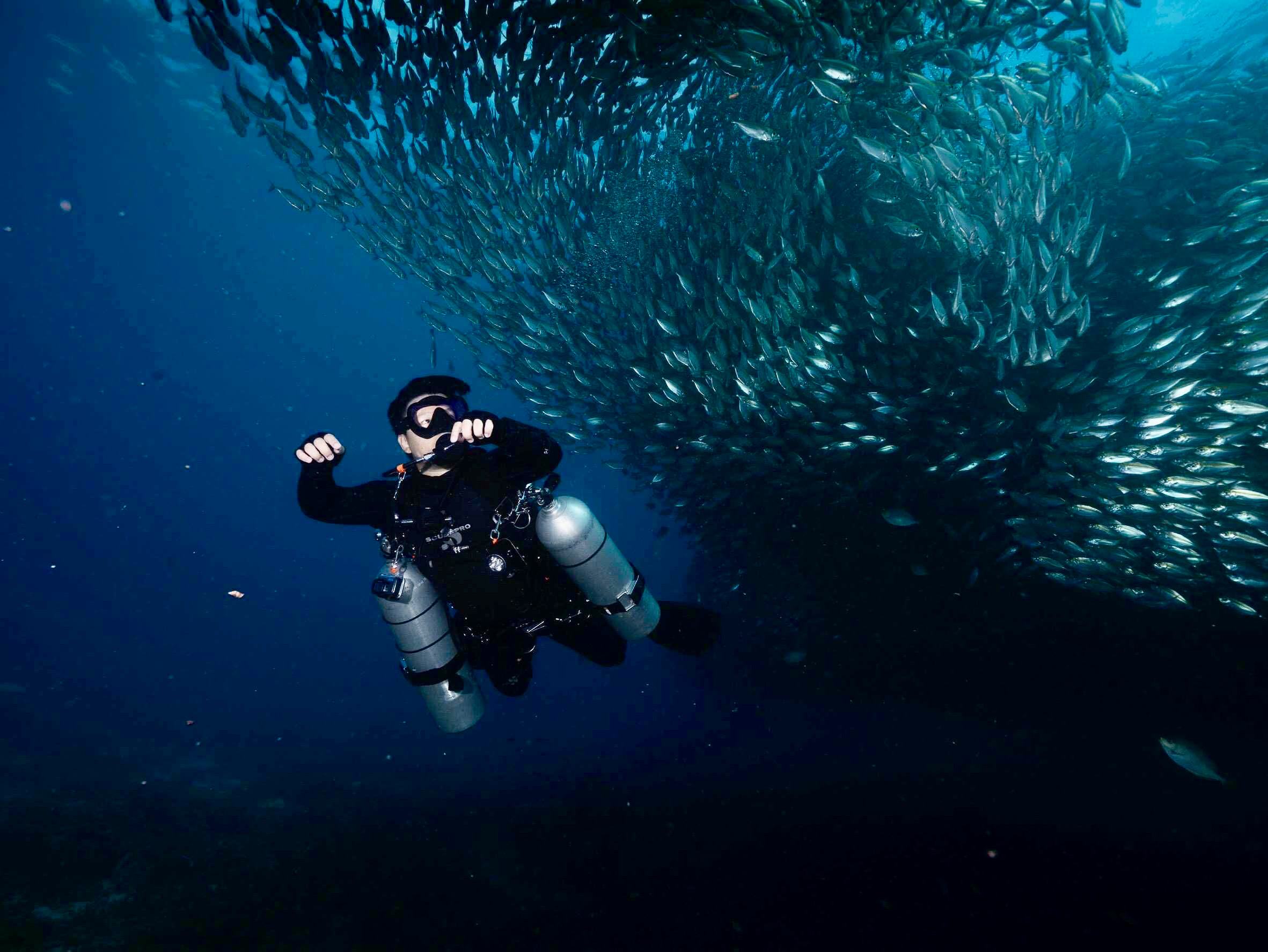 Group of Open Water students training in Koh Tao